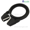 21p Black PVC Jacket Male to Male Scart Cable (SY032)